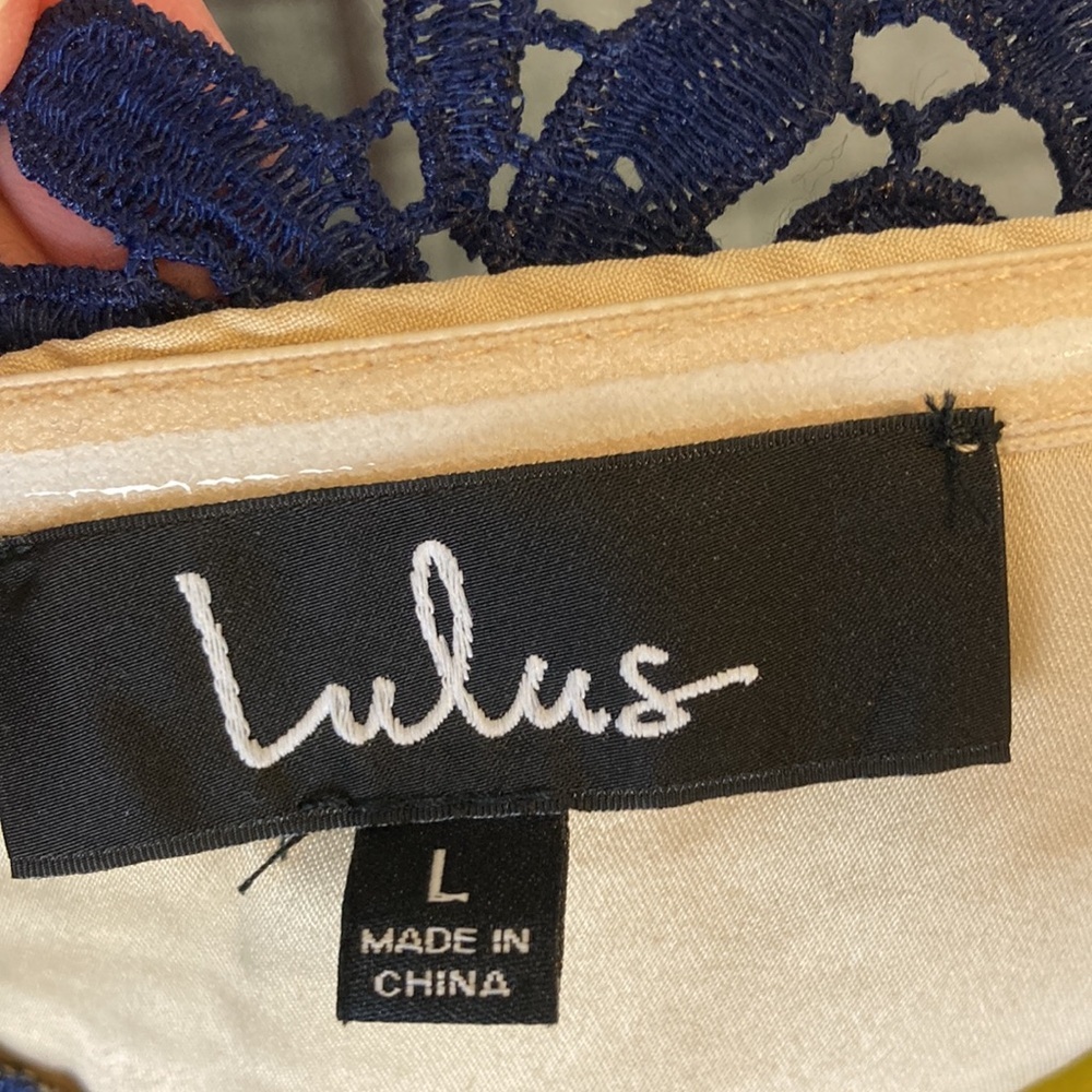 Lulus Divine Destiny Navy Blue Lace Halter Backless Midi Dress Size Large Sexy - Picture 13 of 16